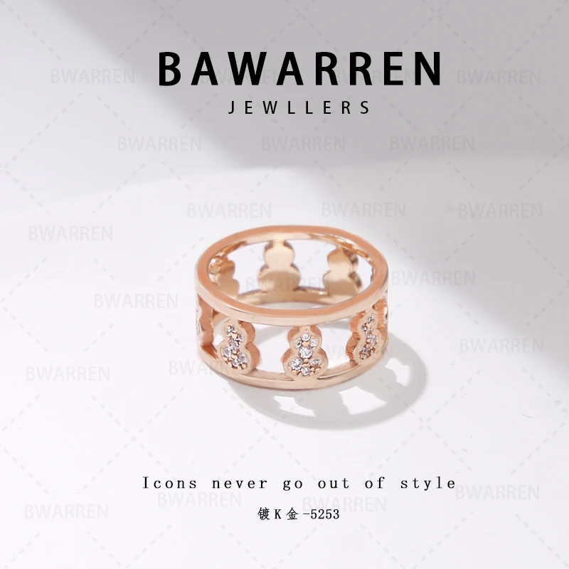 Bawarren合金戒指 【V金版本 】精工CNC 5253-葫芦轻奢戒指百搭小