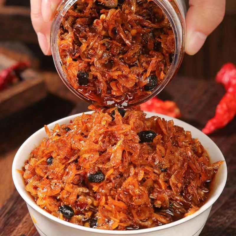 湖南鲜虾拌饭酱下饭菜罐装虾仔酱拌饭拌面酱即食小虾小鱼仔268g