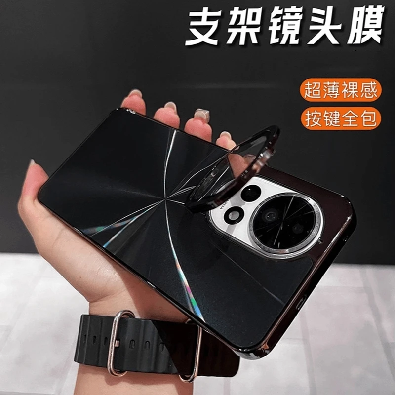 适用华为nova13手机壳CD纹镭射电镀镜头支架全包防摔nova12pro壳