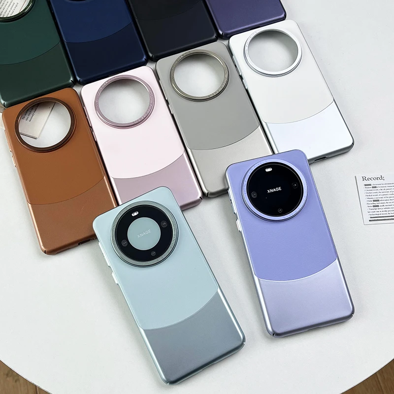 华为mate60pro手机壳新款Mate60保护套高档皮纹防摔简约外壳Pro＋