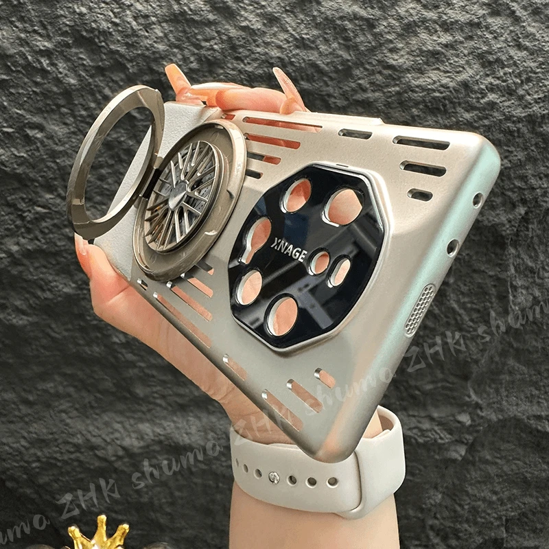 适用华为mate40rs手机壳超薄mate40rs套镂空散热皮纹拼接支架男款