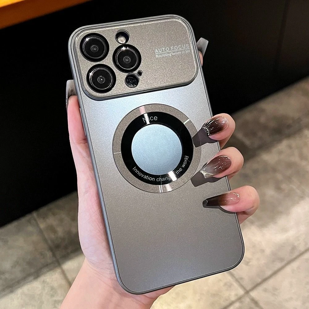 钛金属原色苹果15promax手机壳视窗护镜iPhone14pro磨砂磁吸12/13
