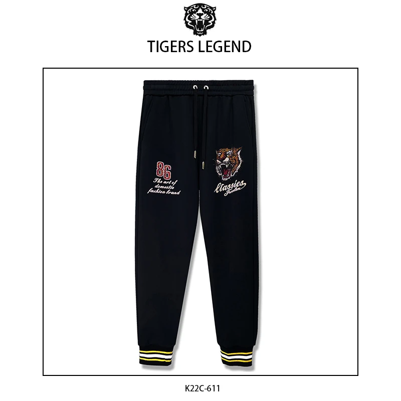 TIGERS LEGEND省钱风潮流束脚印花重工卫裤虎头重工K22C-611