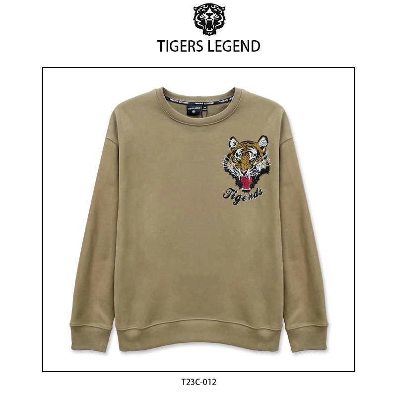 TIGERS LEGEND潮牌烫钻卫衣百搭休闲时尚休闲套头圆领 T23C-012