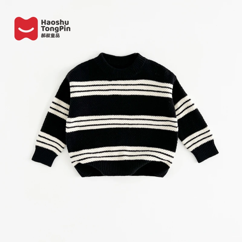 郝叔童品秋冬新款潮流儿童圆领毛衣2024时尚洋气男宝上衣潮HS4316