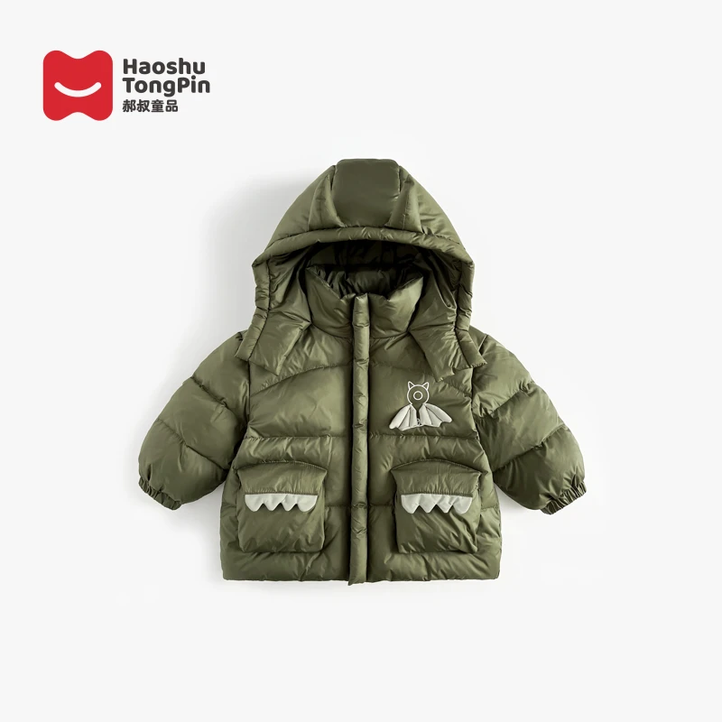 郝叔童品XK3401男童冬装连帽羽绒服2024新款儿童休闲百搭外套
