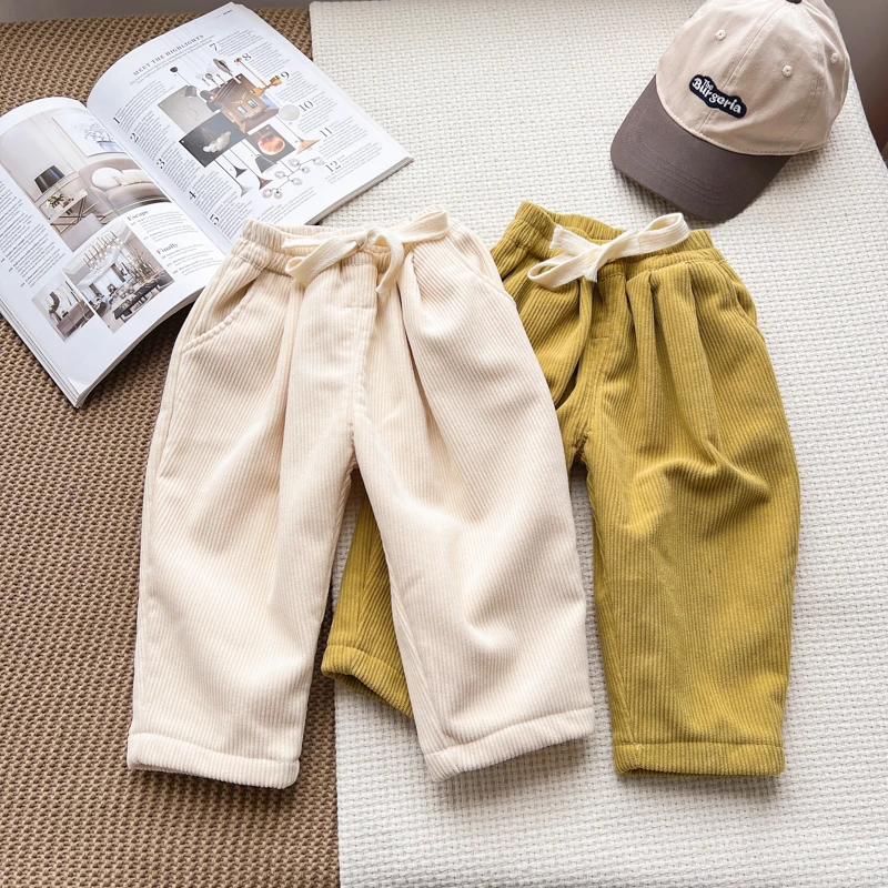 郝叔童品  HTC1088  针织休闲裤（一体绒）儿童宝宝宽松童裤小童