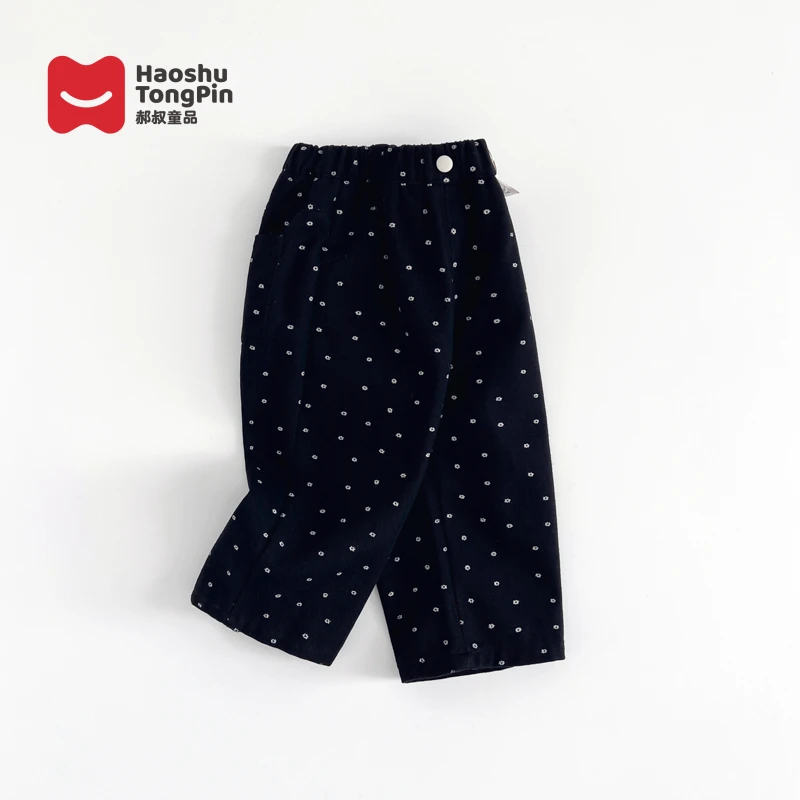 郝叔童品女童棉布裤2024秋装新款儿童秋季韩系时尚裤子HP4308