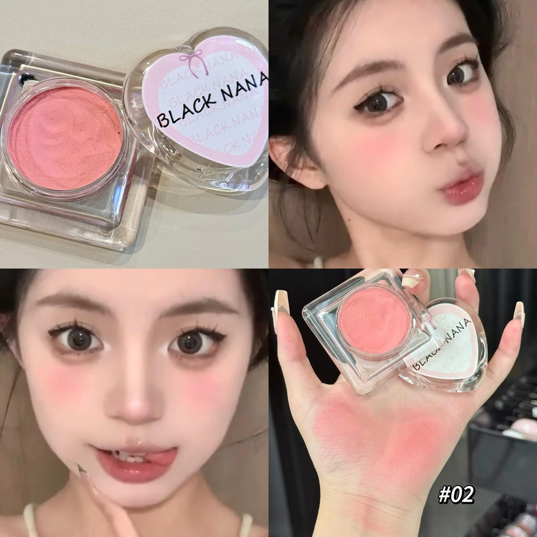 BLACK NANA粉泡氛围腮红泥韩系低饱和显嫩草莓牛奶色胭脂学生平价