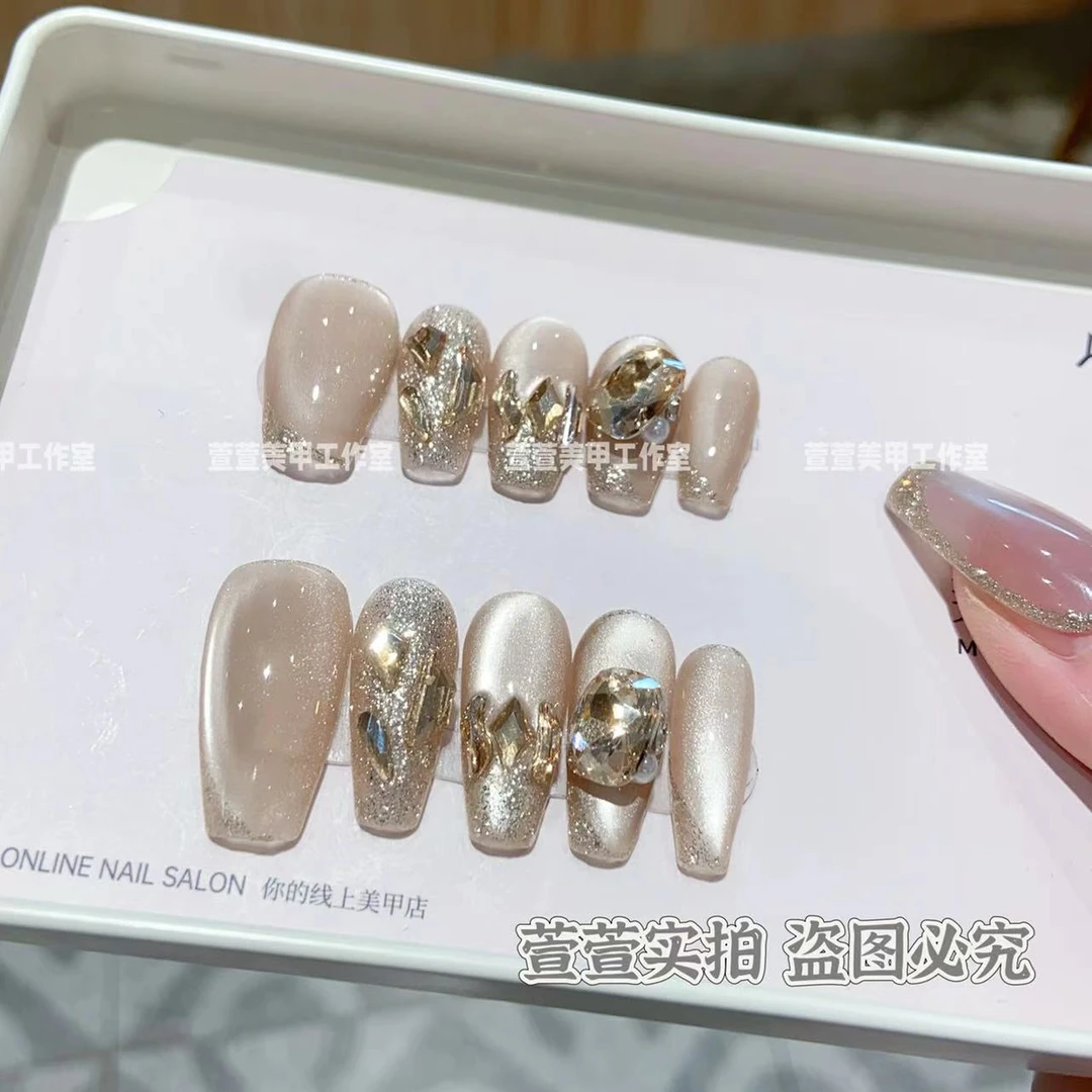 【慕影】纯手工穿戴甲指尖显白指甲贴现10片装