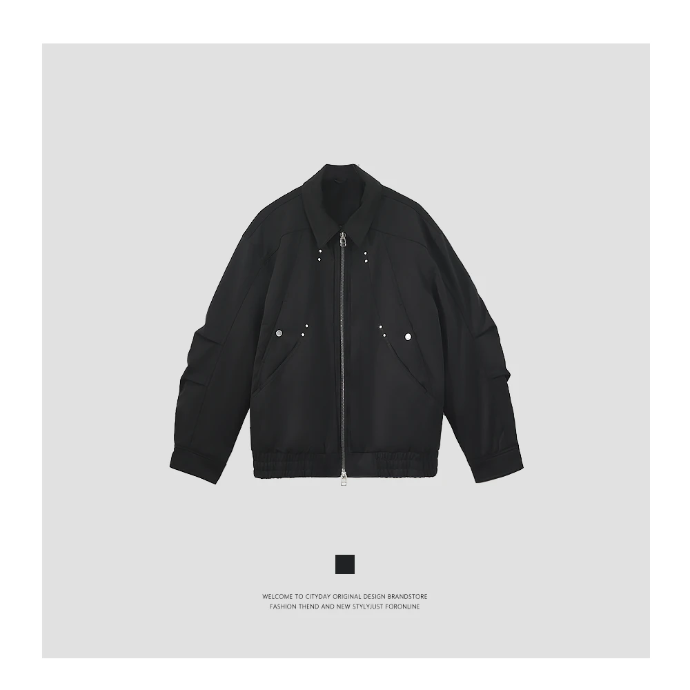 City Day 【潮灰私订】083 轻奢仿麂皮绒加棉夹克外套翻领外套