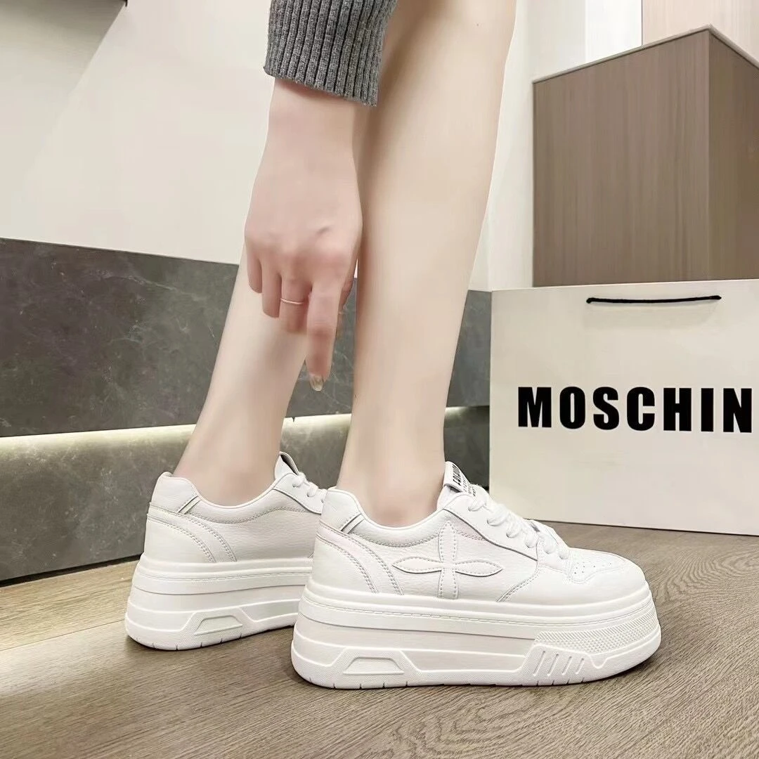 厚底增高小白鞋女2024新款爆款百搭春季松糕休闲板鞋子小个子显高