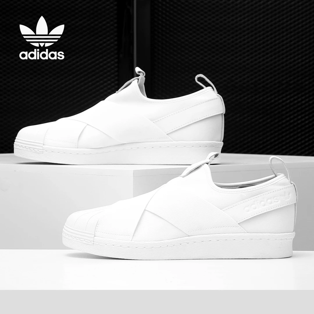 （直播断码专属）正品Adidas阿迪达斯三叶草男一脚蹬休闲板鞋BZ0111