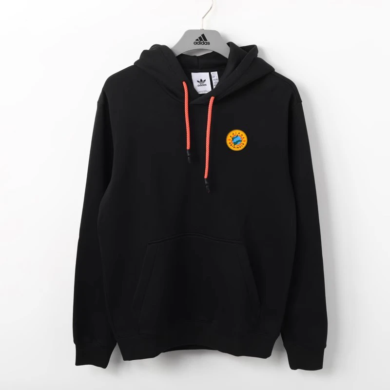 正品Adidas阿迪达斯三叶草男女加绒保暖连帽运动休闲套头衫II8477