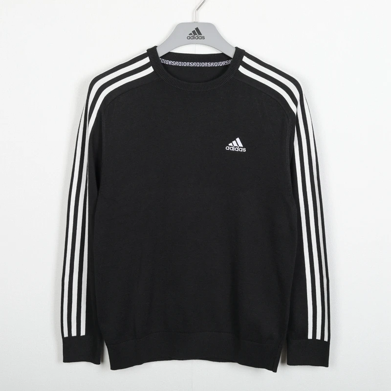 正品Adidas阿迪达斯男春秋防风经典条纹潮流运动休闲套头衫GV1203