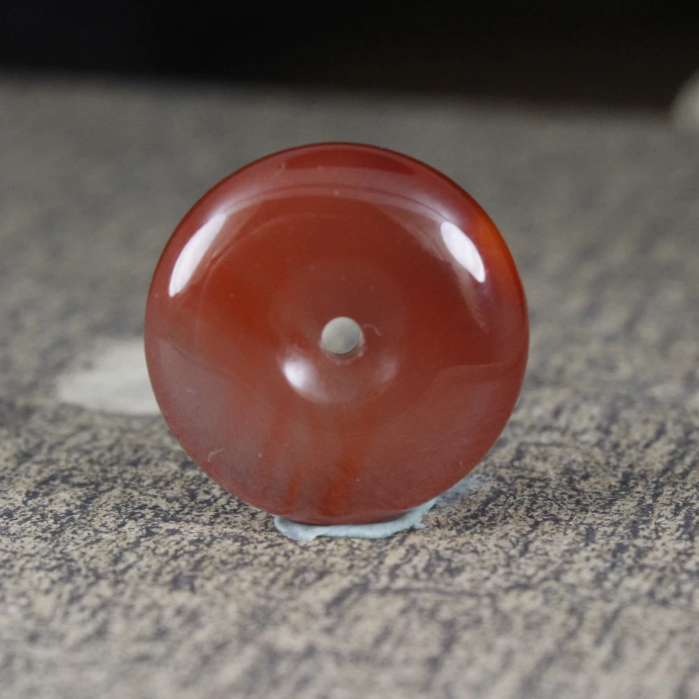 一物一图保真原矿南红玛瑙火焰玫瑰红平安扣面包圈无胶算盘