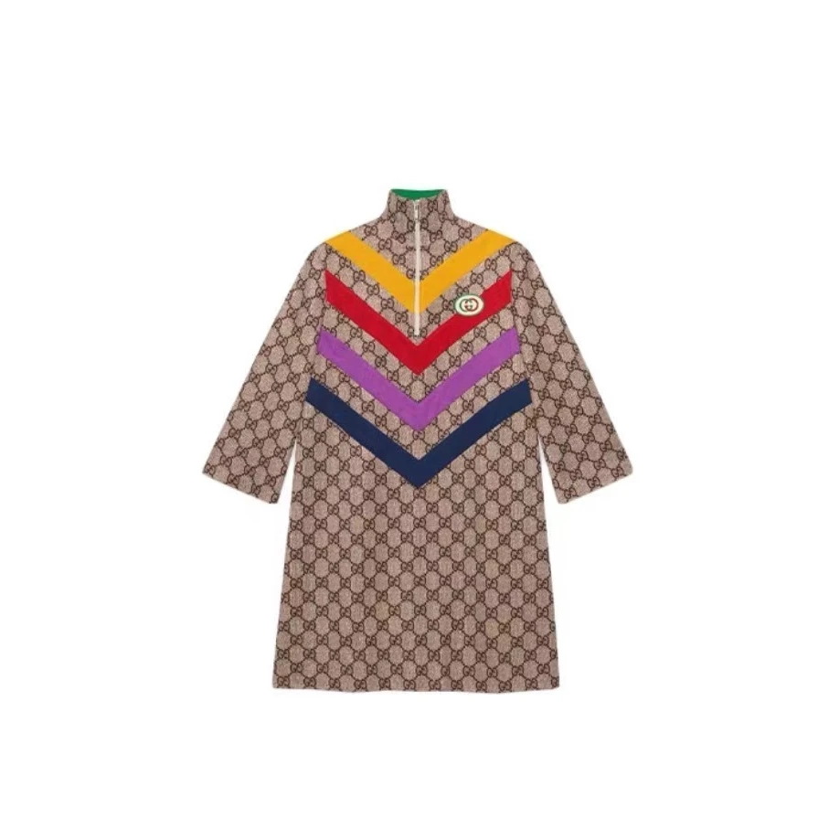 全新/GUCCI/古驰/葡萄籽奢潮/满印图案连衣裙