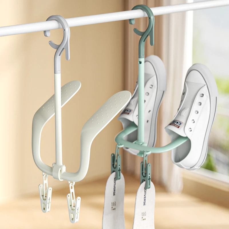 晾晒鞋架室内阳台挂鞋钩窗外防风衣架家用晾鞋架子宿舍凉鞋架神器
