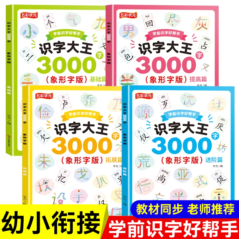 识字大王3000字象形字版学前识字好帮手2-9岁幼小衔接儿童早教书