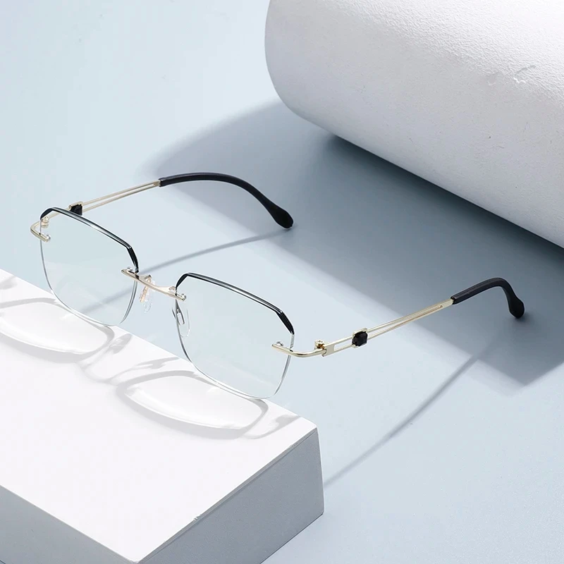 【男女同款】 高端时尚高颜值奢华金属无框设计 超轻防蓝光老花眼