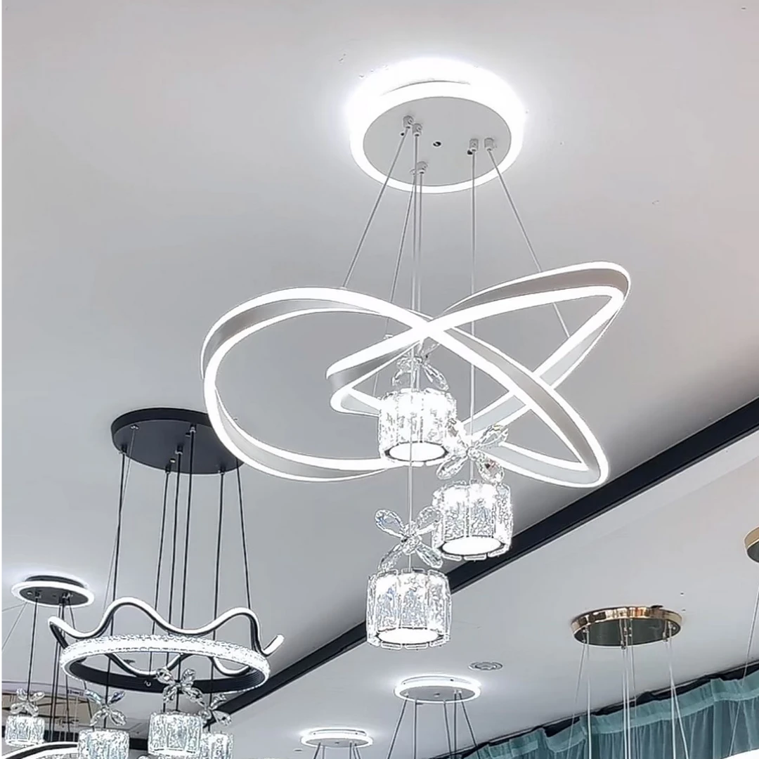 餐厅吊灯简约现代餐桌大气创意吧台网红卧室吊灯2024新款中山灯具