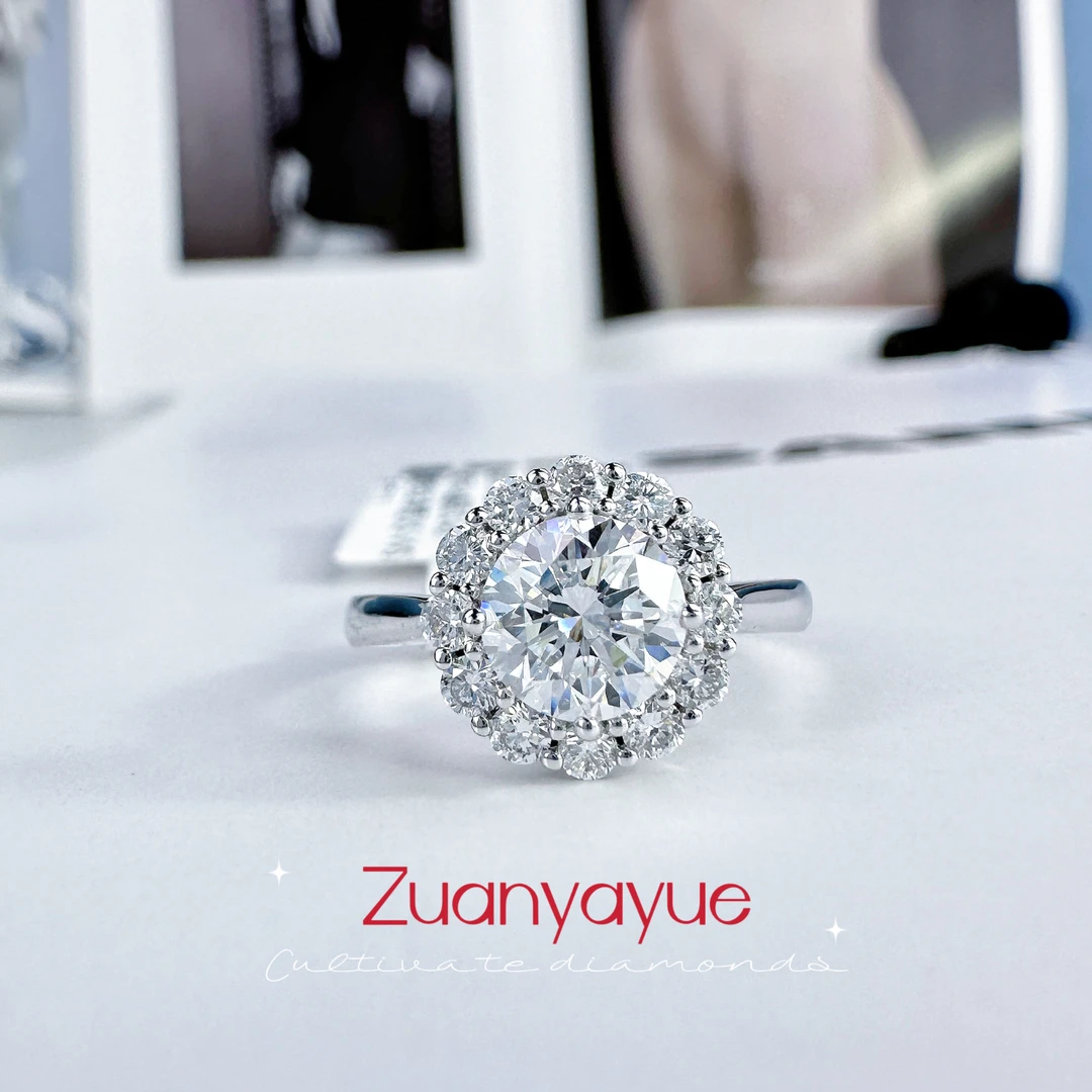 实验室培育钻石实验室培育钻石1克拉50分闪耀星芒钻戒女款求婚