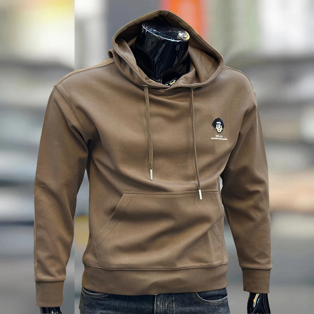 卡通男士潮流长袖卫衣秋季时尚印花连帽外套日常休闲潮上衣百搭