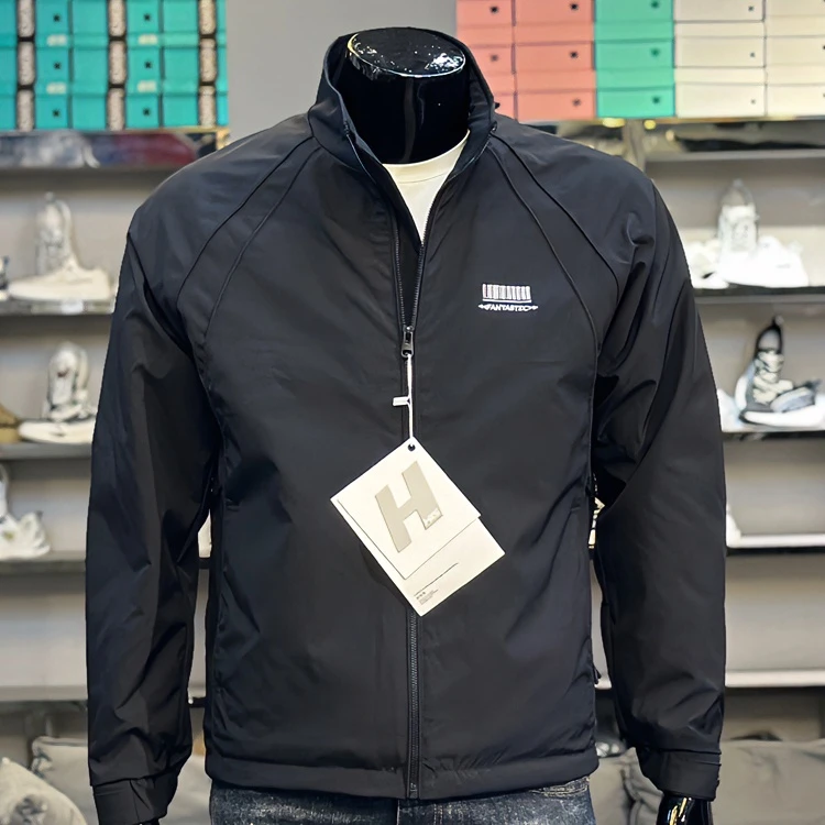 2024秋季新款外套男立领字母男士二棉修身上衣休闲时尚夹克男