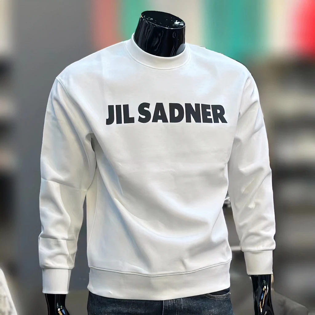 希尼尔潮牌男士卫衣美式圆领打底衫男2024秋季新款修身印花长袖男