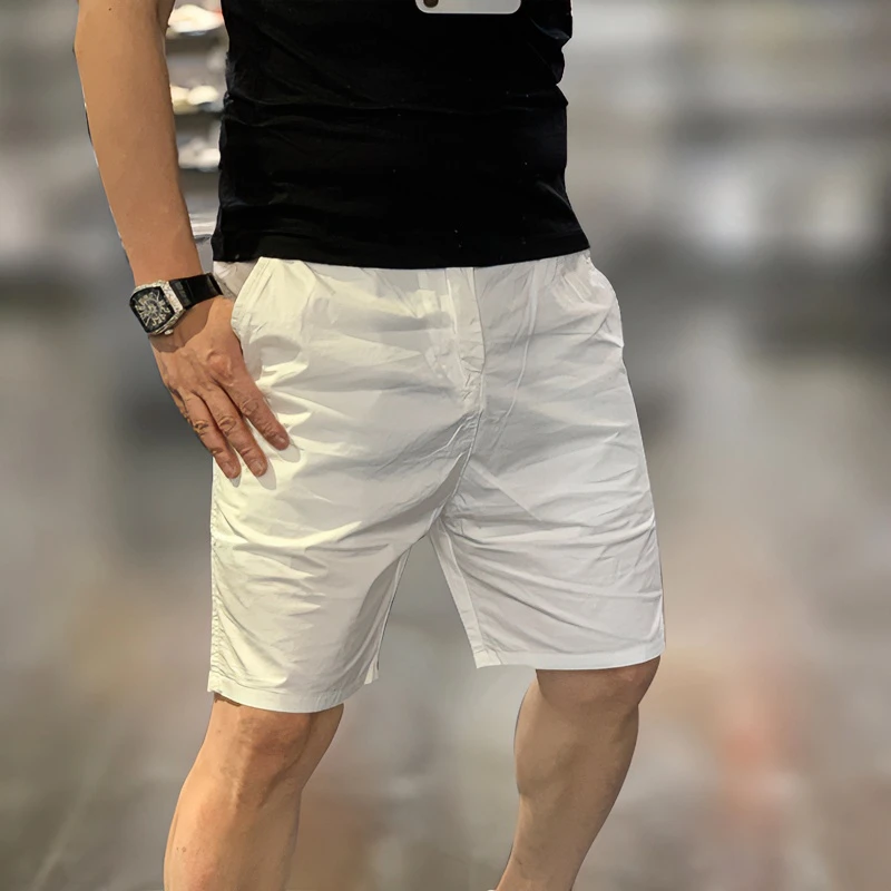 高斯夏季男士松紧腰短裤韩版运动五分裤纯色休闲青年精神潮牌