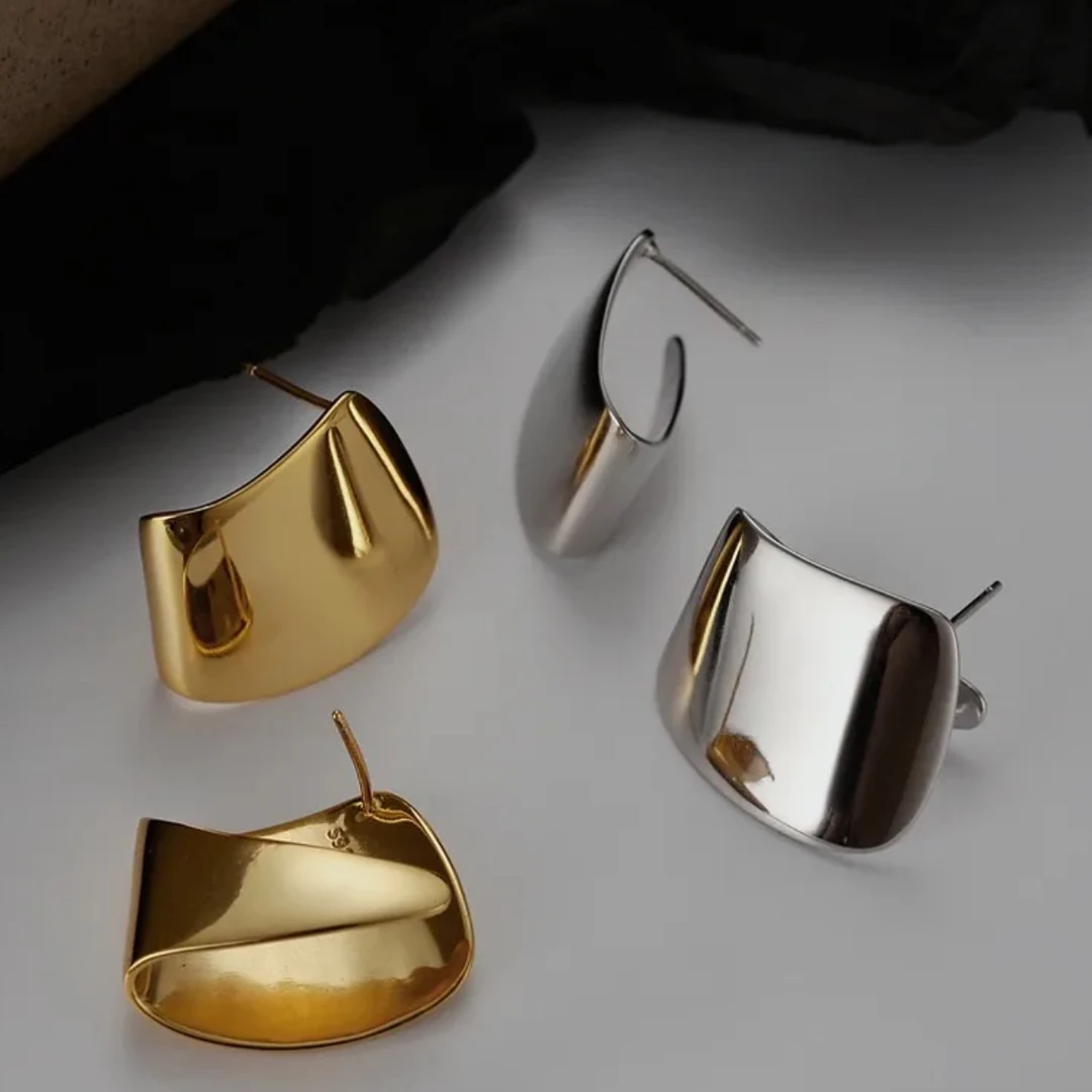 925银耳饰 【旧日时光】抽象艺术几何折纸气质清冷感耳饰