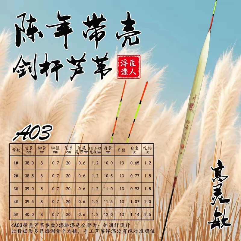 A03短脚长身底钓鲫鱼罗飞黄尾土鲮翻身快下底快手工带壳芦苇浮漂