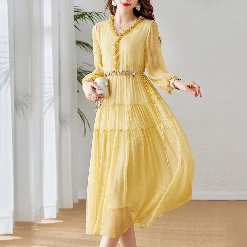 女装连衣裙显瘦气质夏季仙女裙直播间链接（拍下请备注）复古长裙