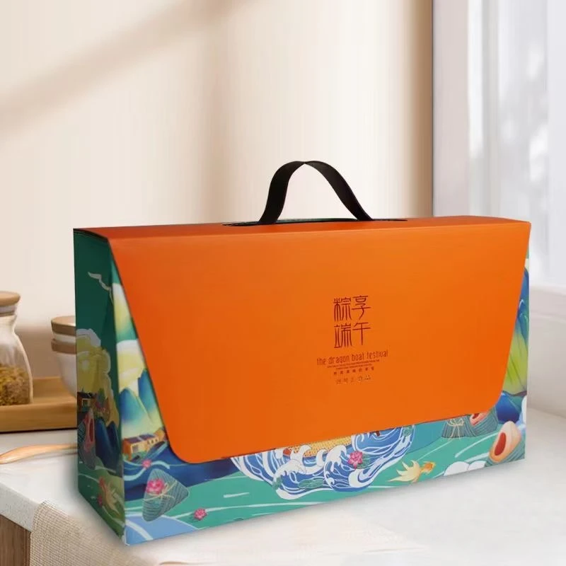 【橙色礼盒装】原味清水纯糯米粽子白米粽五花鲜肉粽红豆蜜枣豆沙粽