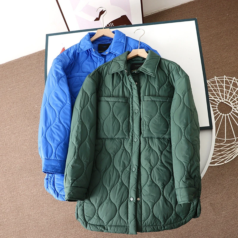 SU352 西班牙D 秋冬新款宽松轻盈型绗棉衣外套大口袋薄棉服男士