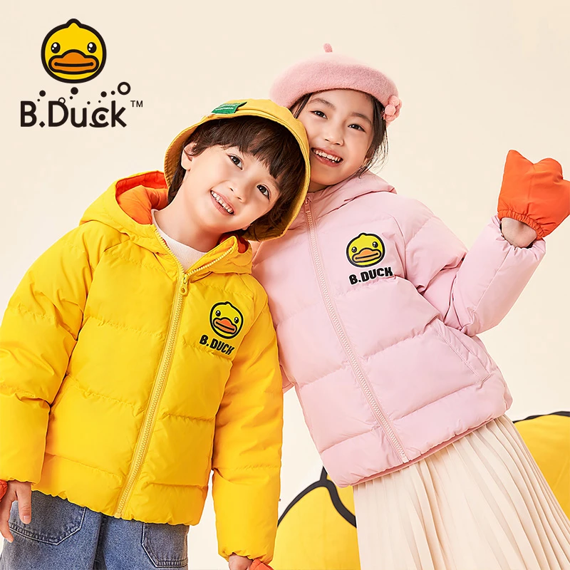 【带鸭掌手套】B.duck小黄鸭童装儿童羽绒服男童女童洋气宝宝冬装