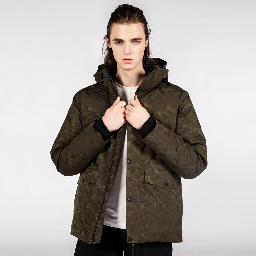 男士秋冬户外休闲防水蓄热防风保暖中长款加厚鹅绒服F9161851