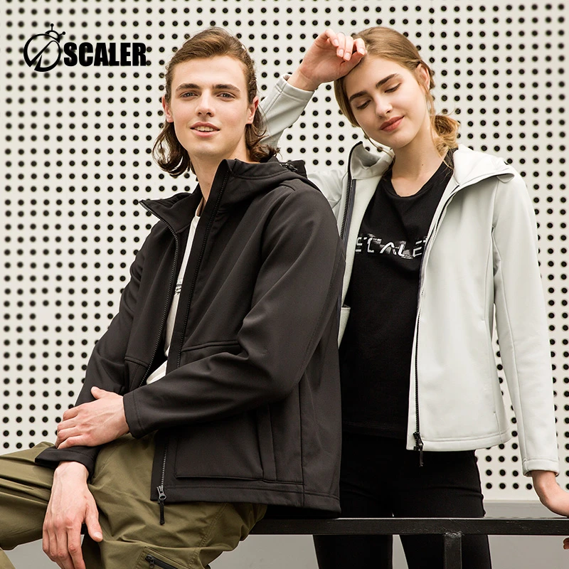 【小乐福利】男女户外软壳衣防风连帽加厚外套夹克休闲F2910511