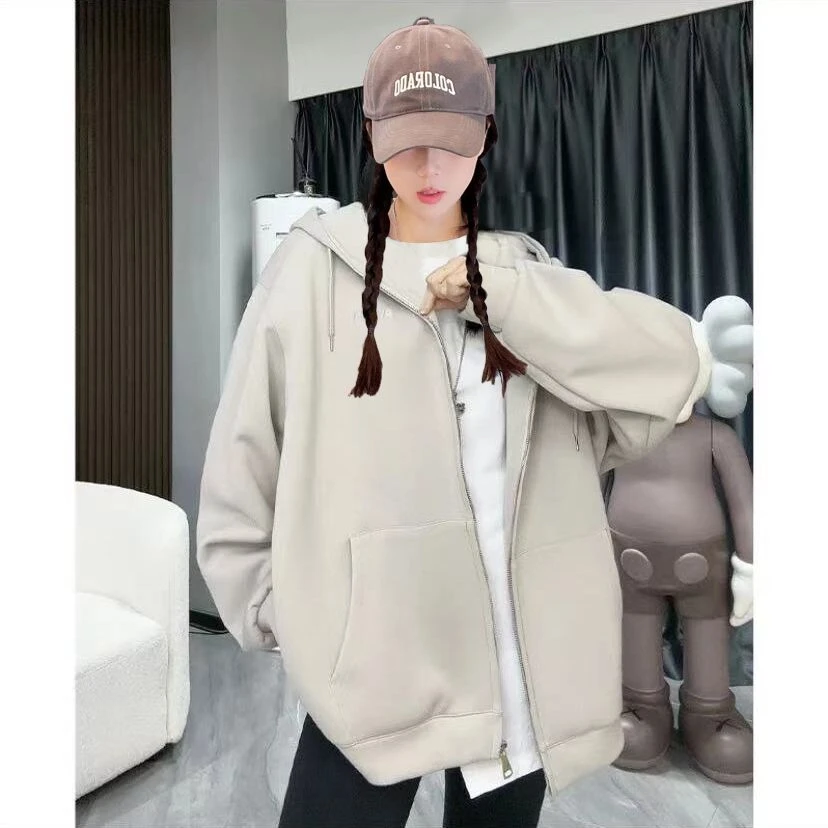 2024春秋开衫卫衣女时尚百搭休闲外套上衣ins宽松学生慵懒风卫衣