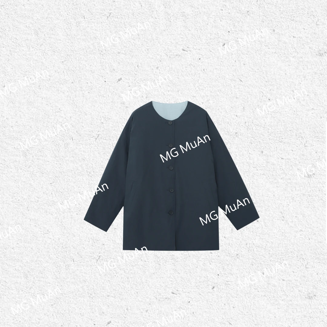 MG.毛毛【胶片棉服】定制高级两面穿宽松长袖棉服外套上衣女DS-9093