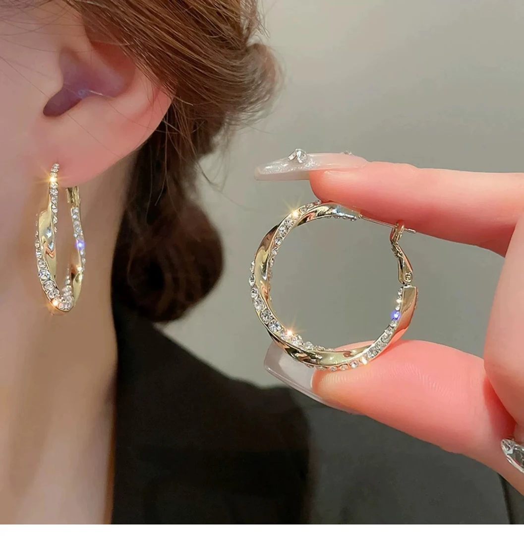 铜合金耳饰 A90气质轻奢时尚百搭耳环小众欧美简约个性复古精