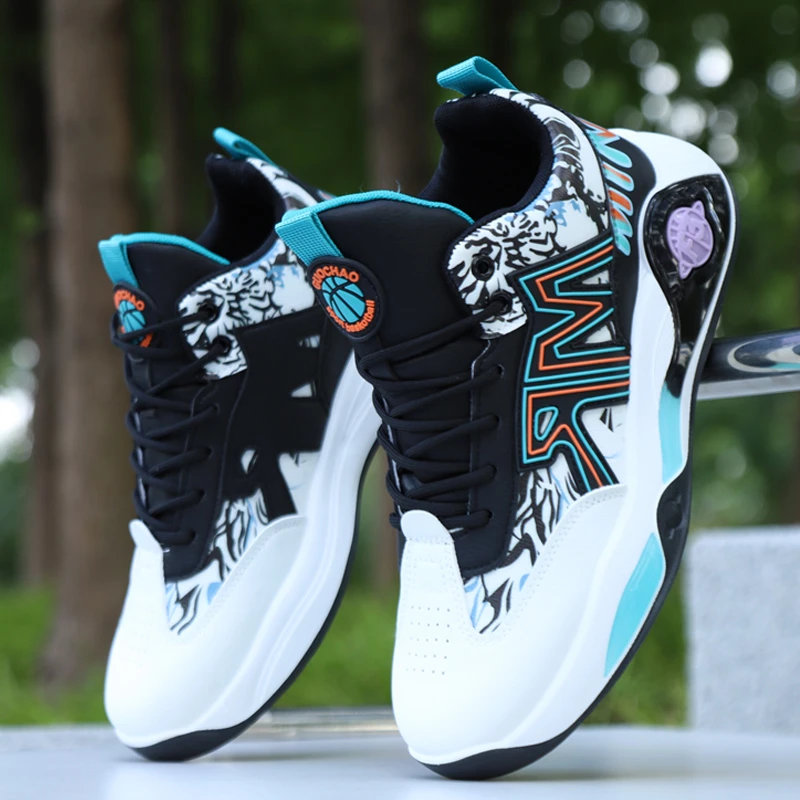 2024新款潮流秋季皮面防水男款球鞋百搭时尚青少年学生运动篮球鞋