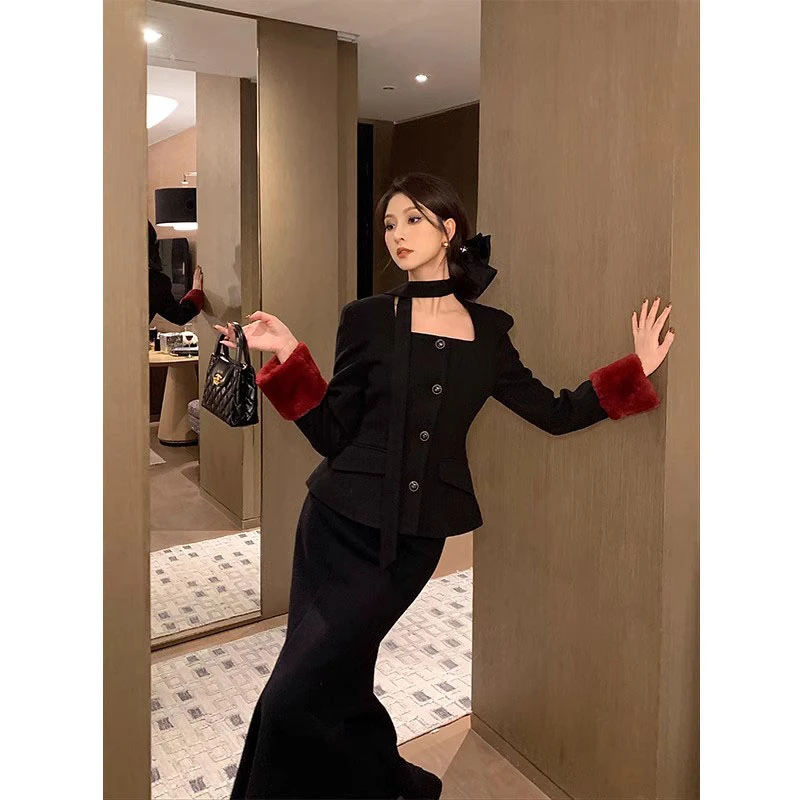 彭剩饭饭 精致穿搭2023冬季3.0版法式小香外套显瘦 E0103