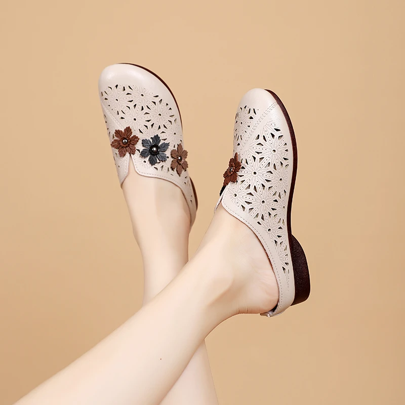 国风妈妈鞋软底防滑凉拖鞋女款2025新款爆款女士包头半拖夏季外穿