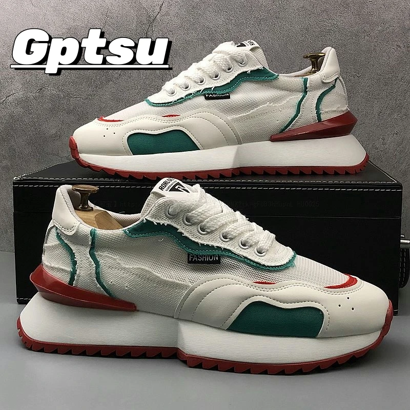 GPTSu简约春秋阿甘鞋男鞋新款舒适厚底网布透气时尚轻奢老爹潮鞋
