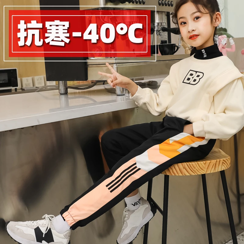 儿童羽绒裤女童外穿2024新款童装加厚保暖90白鸭绒宝宝棉裤可脱卸