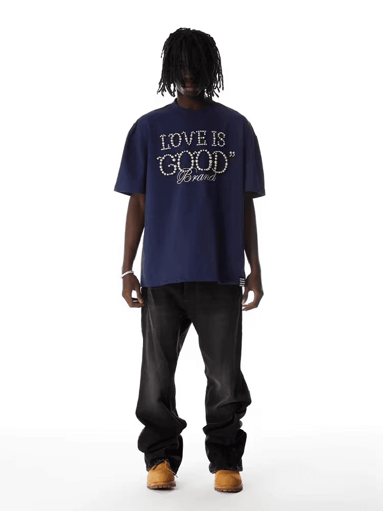 美式休闲复古宽松百搭圆领t恤潮流