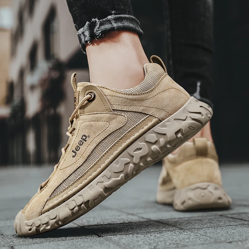 Jeep吉普2024夏季新款百搭透气运动休闲男士户外潮鞋简约百搭舒适