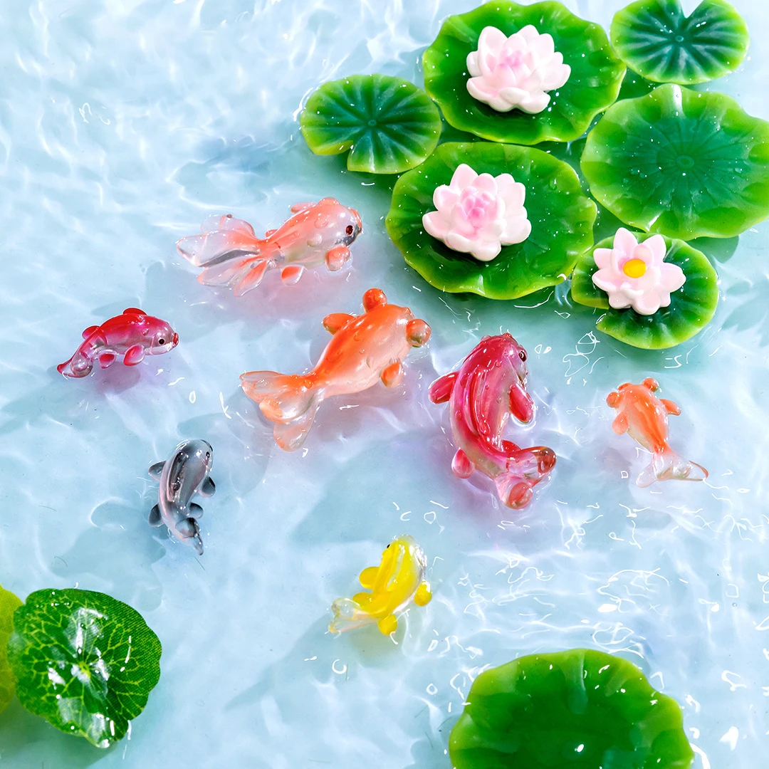 微景观创意可爱小鱼锦鲤水族箱鱼缸生态瓶造景DIY装饰配件小摆件