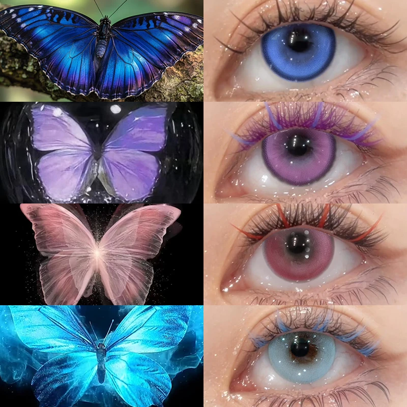 花漾心语新款紫色蓝色美瞳时织魔女大直径半年抛隐形眼镜cos漫展